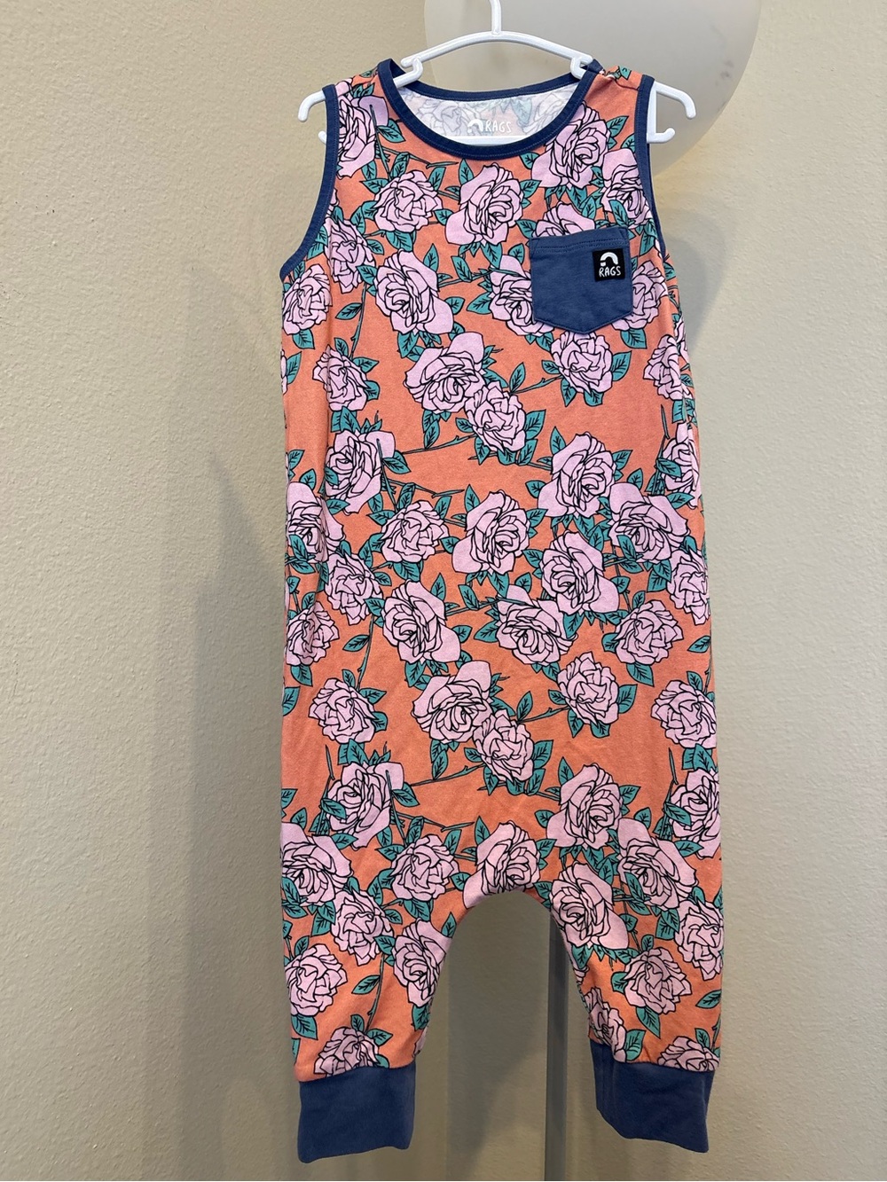 RAGS Floral Rose Romper Size 3/4 Streetwear Boho Retro